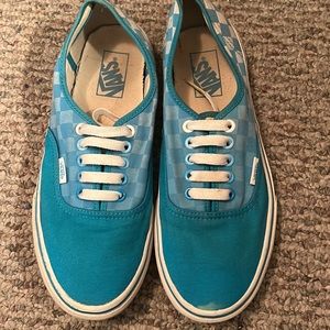 Turquoise Checkered Vans